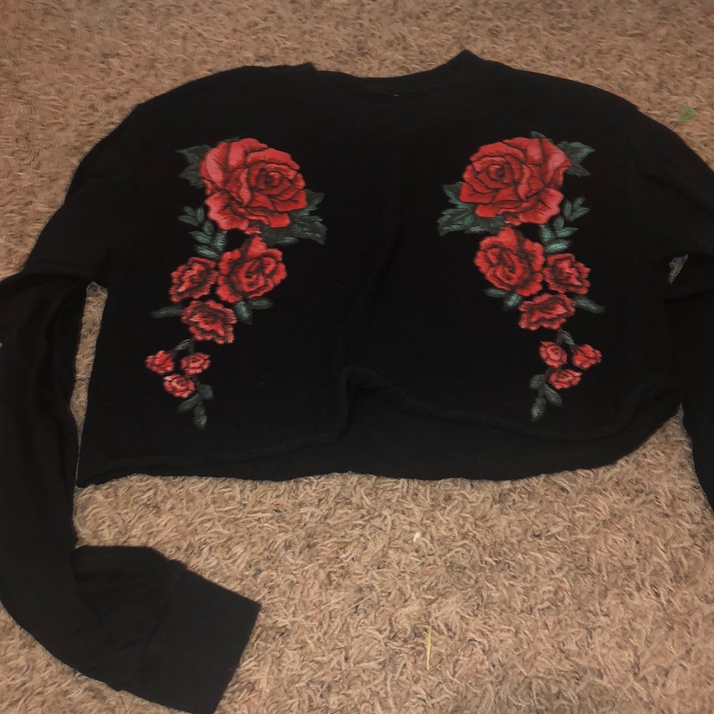 long sleeve crop top